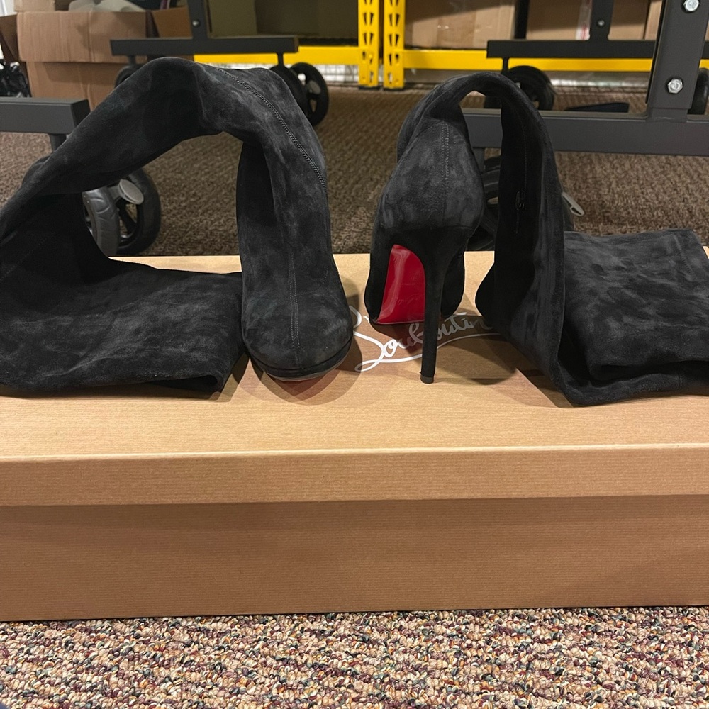 Christian Louboutin Black thigh high Heels